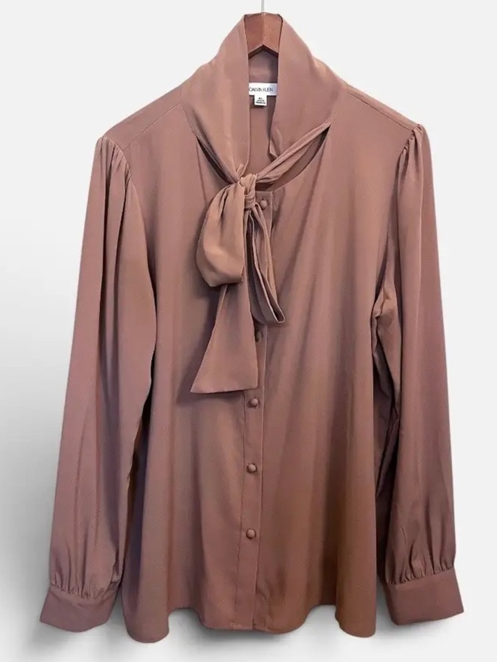 Calvin Klein Mauve Tie-Neck Blouse - Women Tops